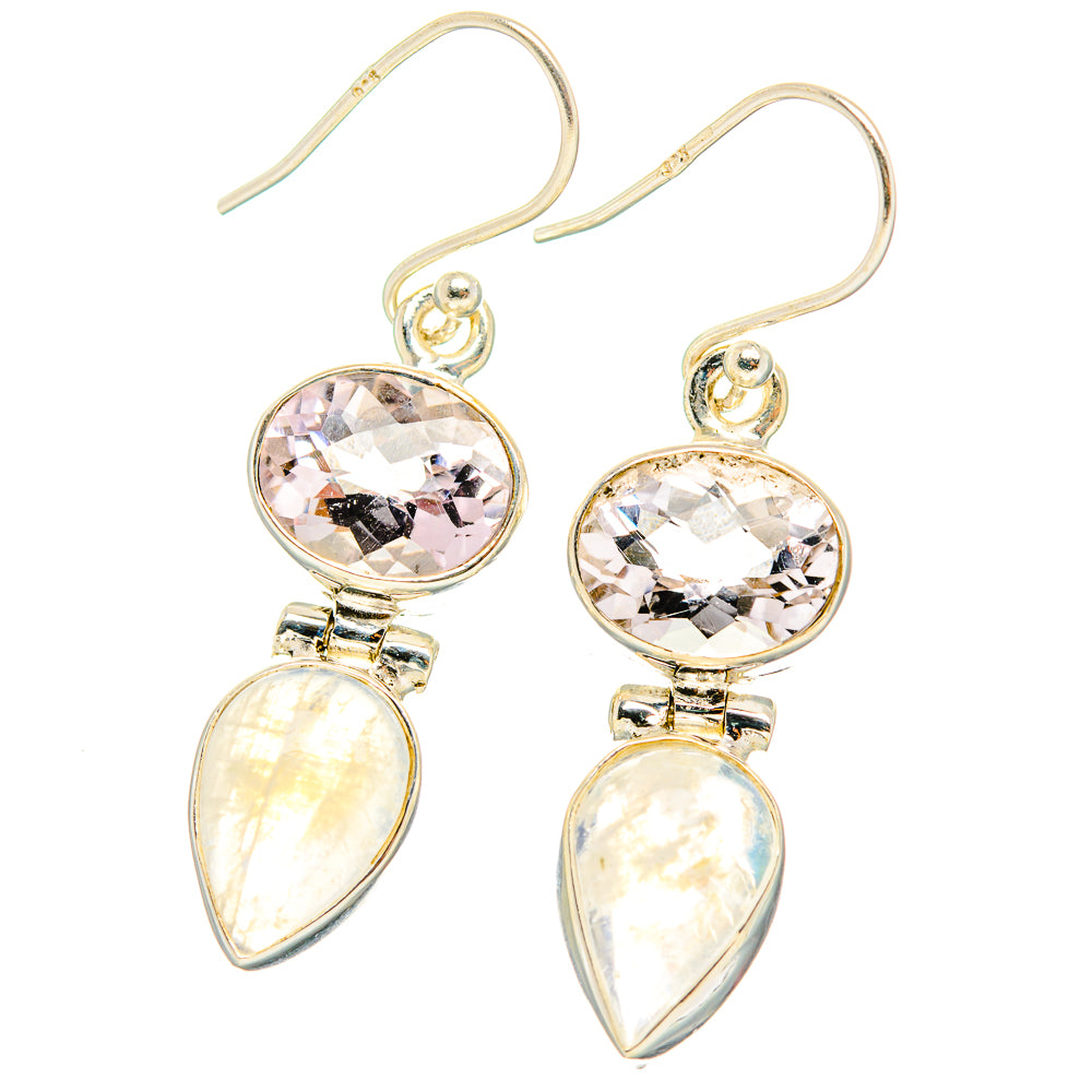 Rainbow Moonstone Earrings handcrafted by Ana Silver Co - EARR429723 - Photo 2
