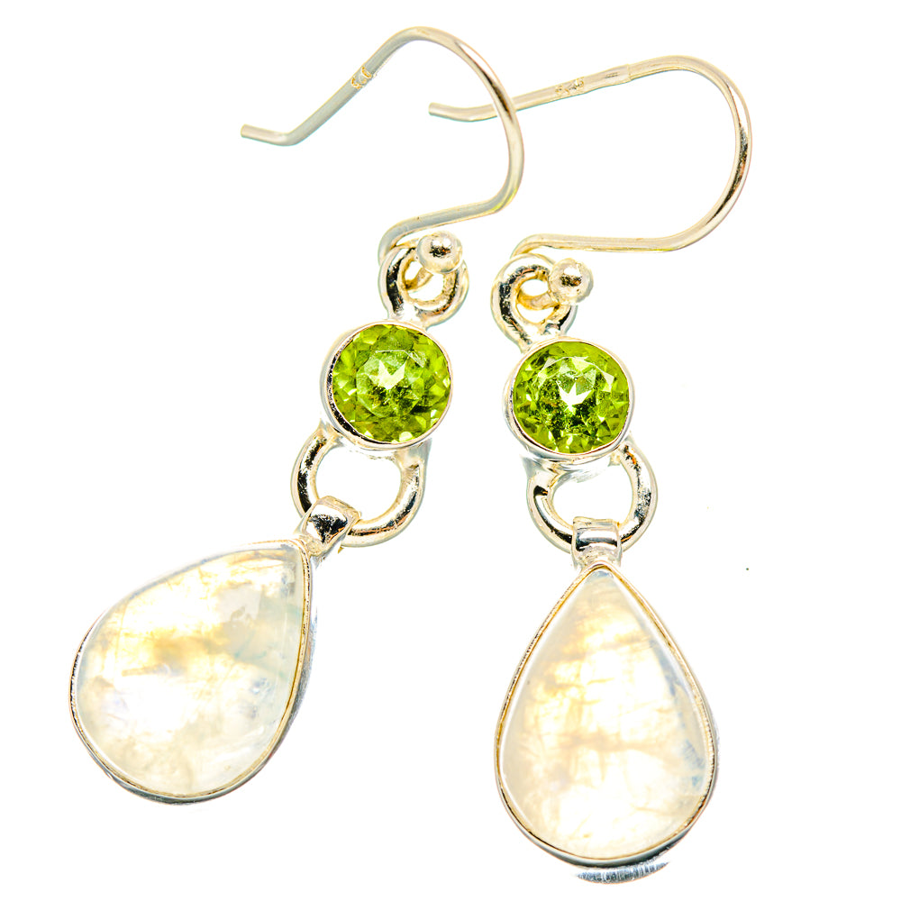 Rainbow Moonstone Earrings handcrafted by Ana Silver Co - EARR429729 - Photo 2