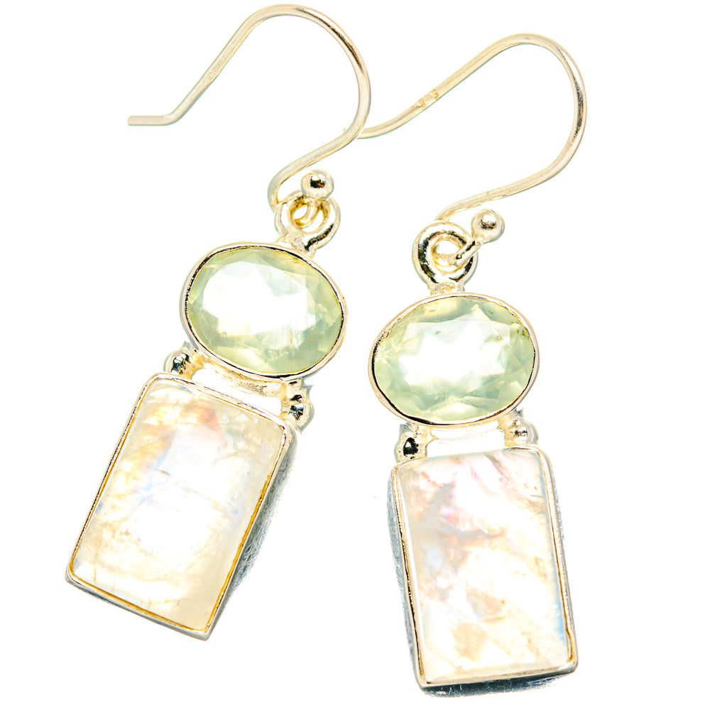 Rainbow Moonstone Earrings handcrafted by Ana Silver Co - EARR429730 - Photo 2