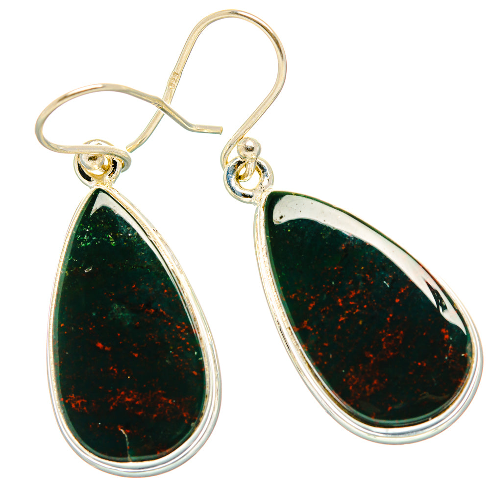 Bloodstone Earrings handcrafted by Ana Silver Co - EARR429733 - Photo 2