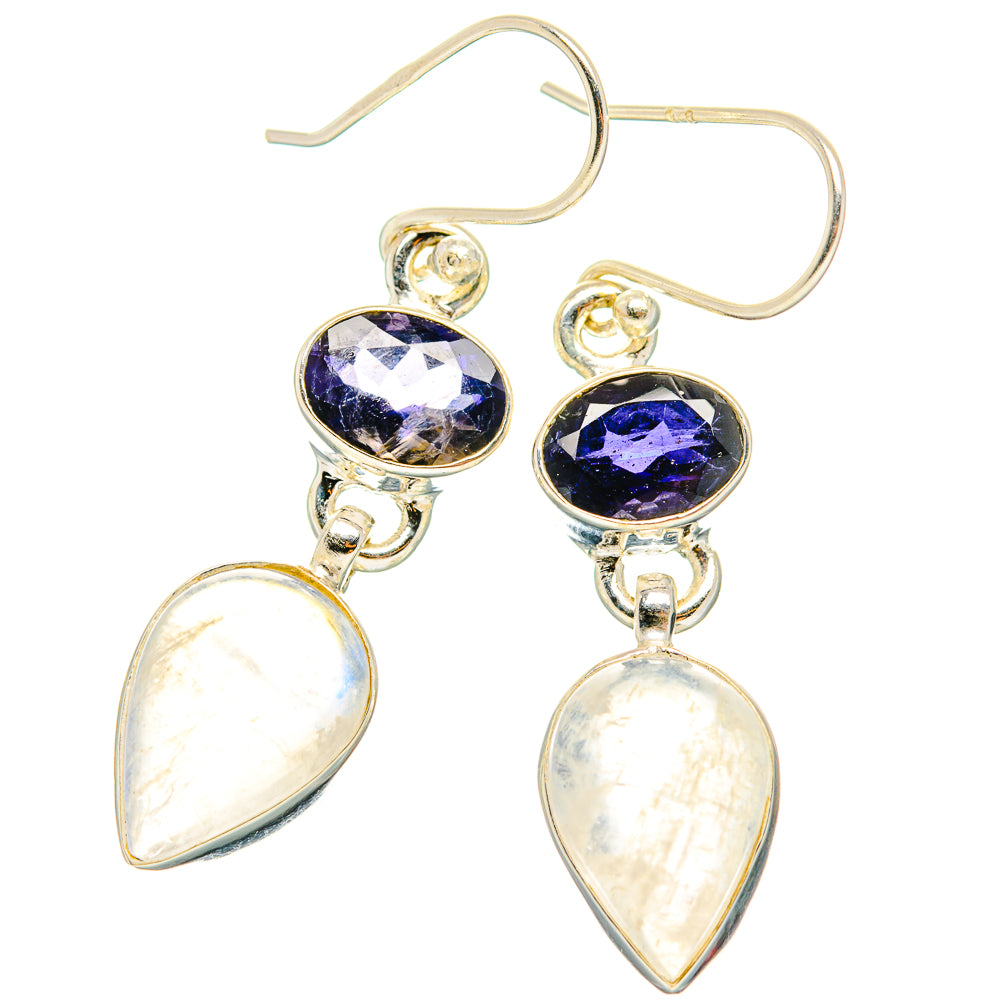 Rainbow Moonstone Earrings handcrafted by Ana Silver Co - EARR429737 - Photo 2
