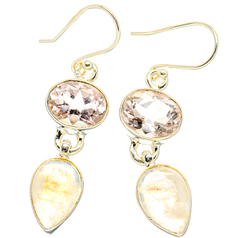 Rainbow Moonstone Earrings handcrafted by Ana Silver Co - EARR429744 - Photo 2
