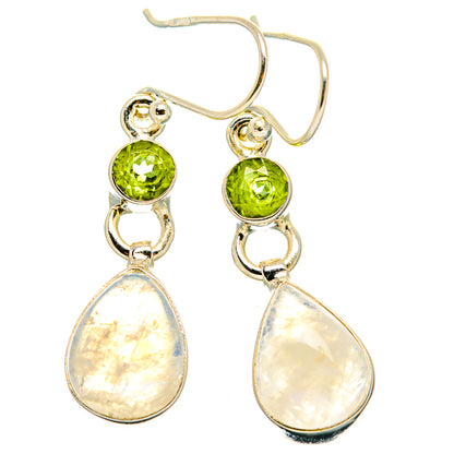 Rainbow Moonstone, Peridot Earrings handcrafted by Ana Silver Co - EARR429763 - Photo 2