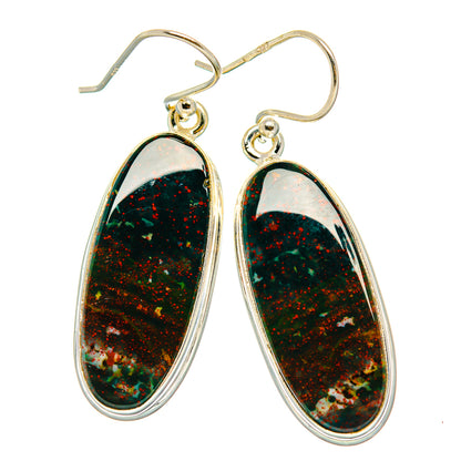 Bloodstone Earrings handcrafted by Ana Silver Co - EARR429824 - Photo 2