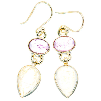 Rainbow Moonstone, Amethyst Earrings handcrafted by Ana Silver Co - EARR429850 - Photo 2