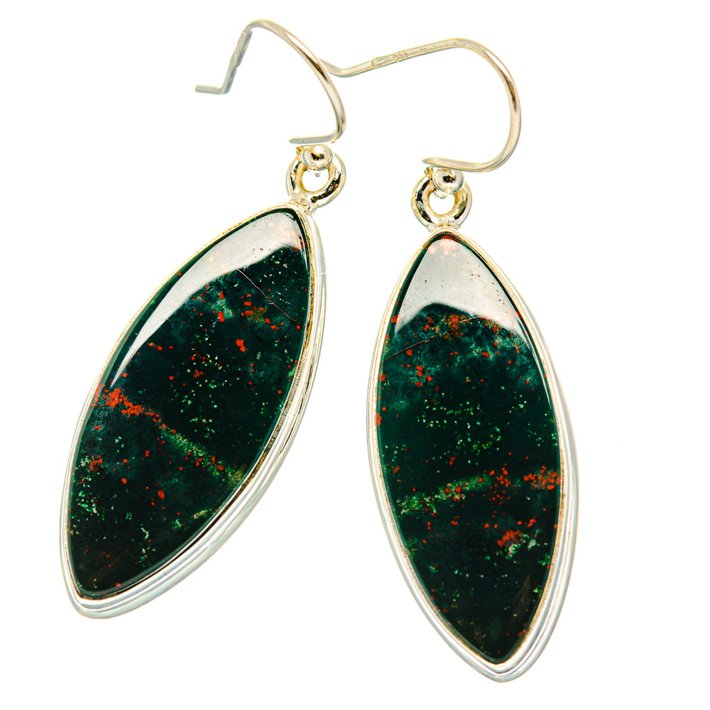 Bloodstone Earrings handcrafted by Ana Silver Co - EARR429859 - Photo 2