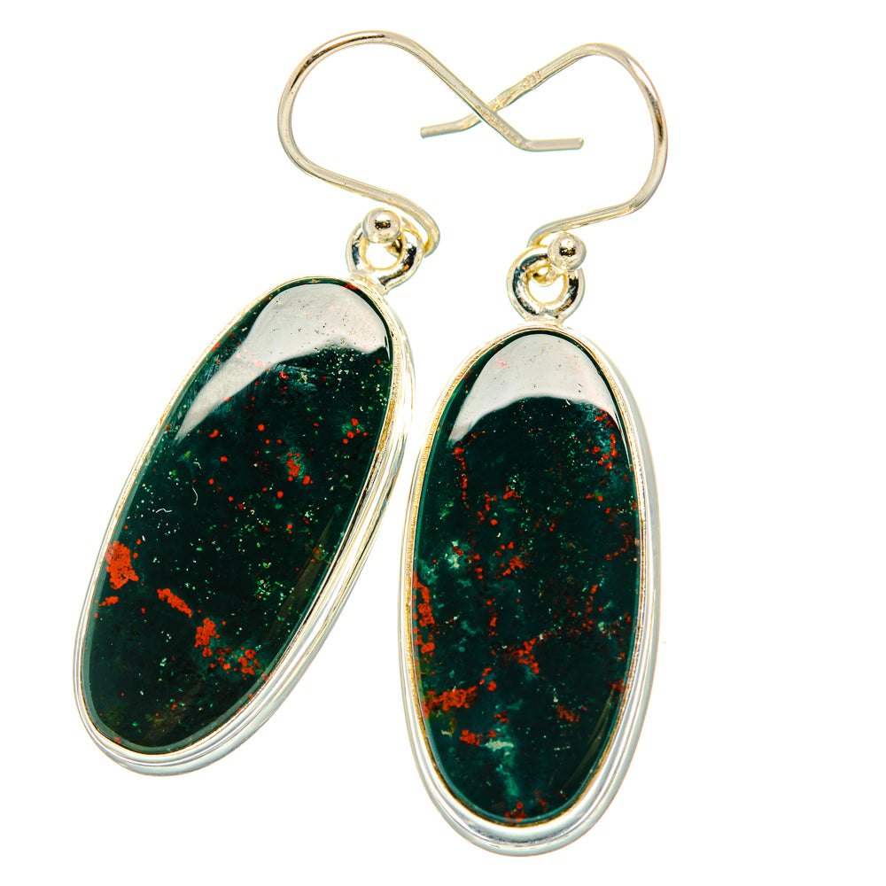 Bloodstone Earrings handcrafted by Ana Silver Co - EARR429867 - Photo 2