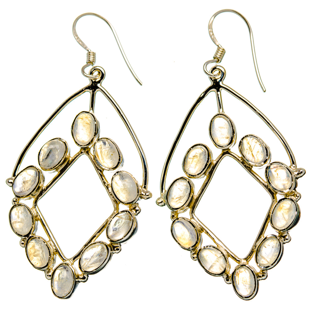 Rainbow Moonstone Earrings handcrafted by Ana Silver Co - EARR429878 - Photo 2