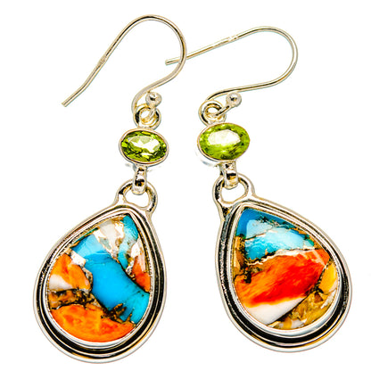 Spiny Oyster Turquoise Earrings handcrafted by Ana Silver Co - EARR429952 - Photo 2