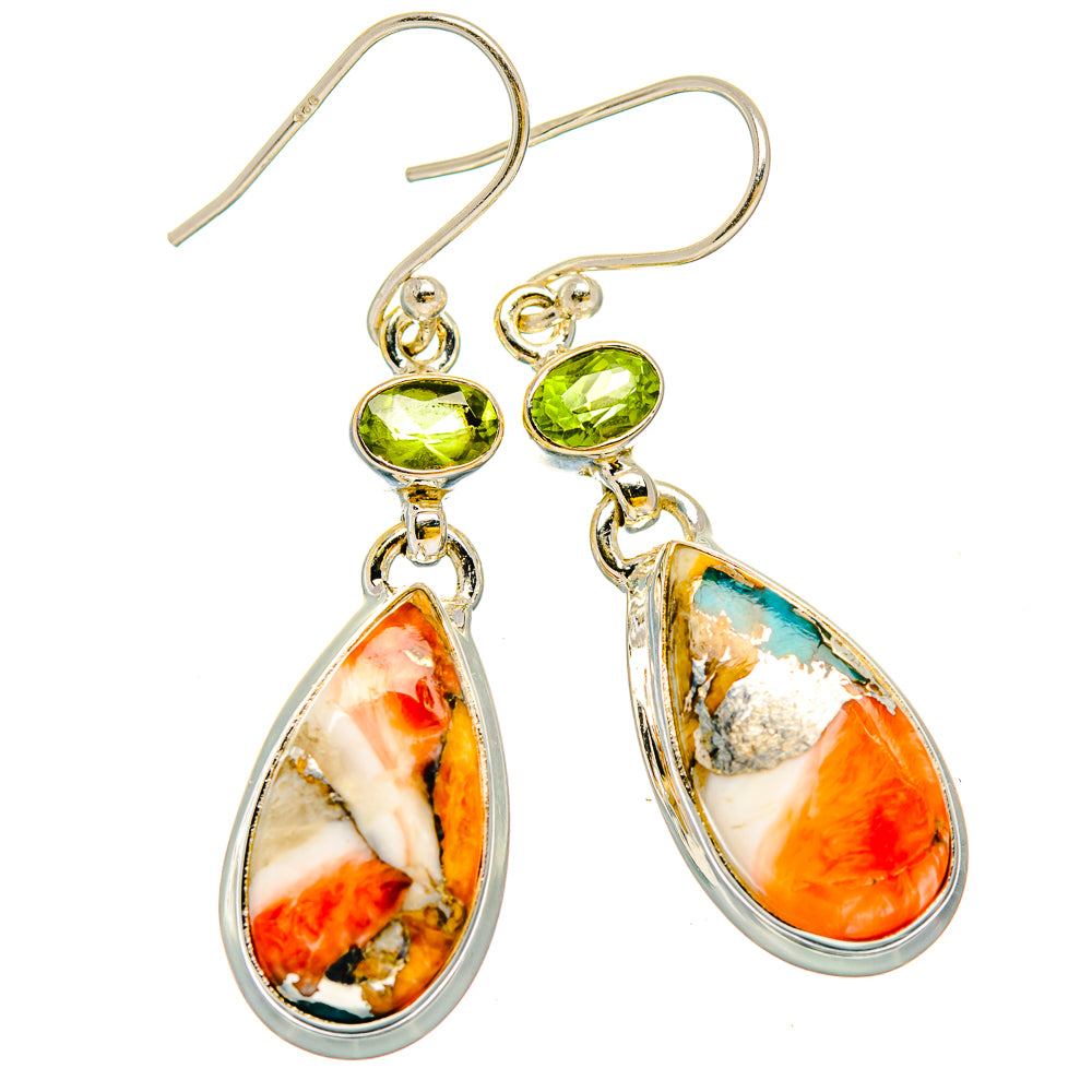 Spiny Oyster Turquoise Earrings handcrafted by Ana Silver Co - EARR429956 - Photo 2