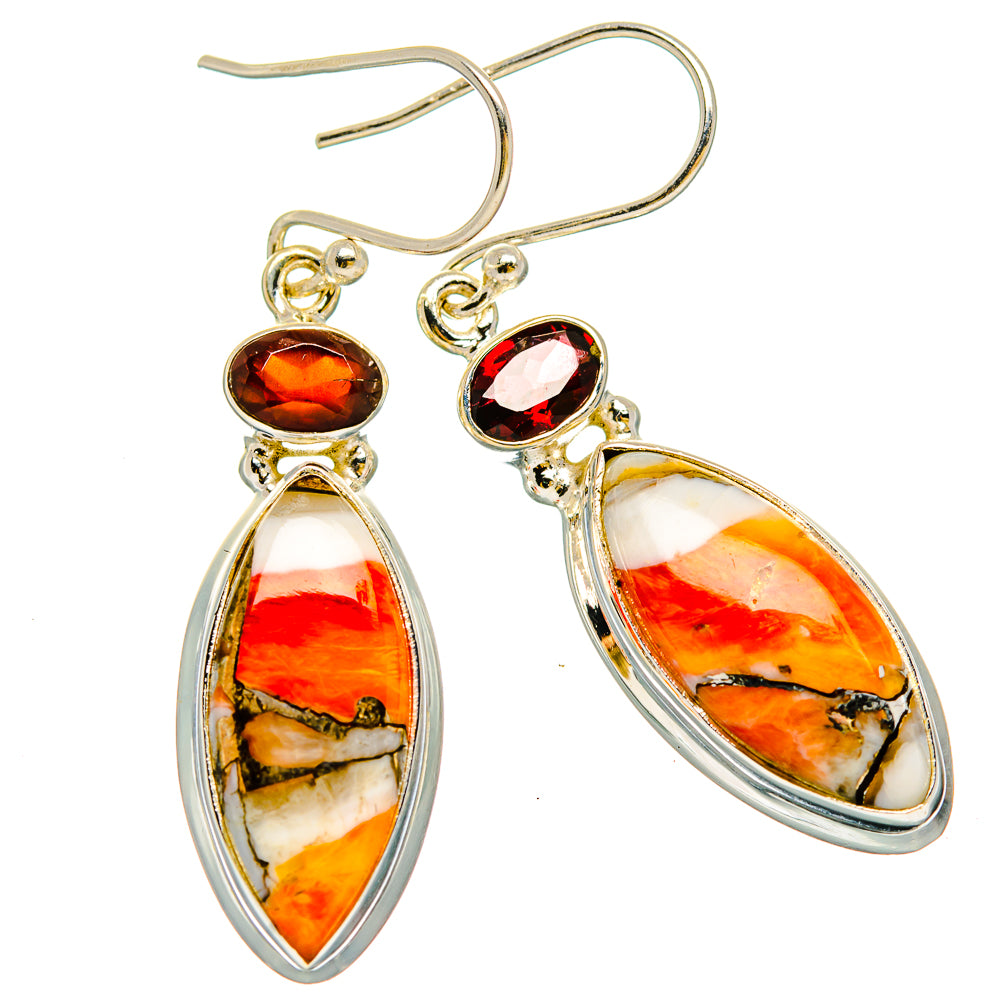 Spiny Oyster Turquoise Earrings handcrafted by Ana Silver Co - EARR429963 - Photo 2