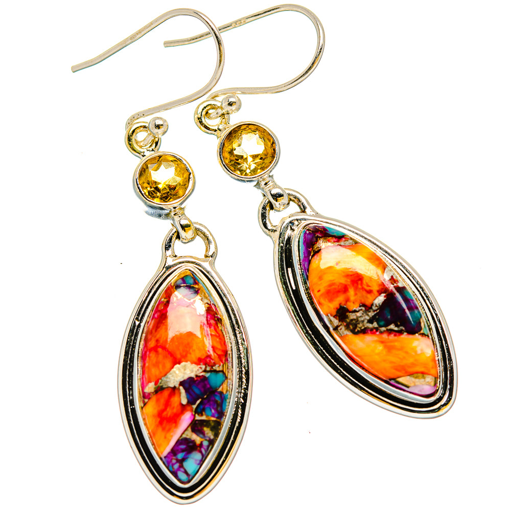 Kingman Pink Dahlia Turquoise Earrings handcrafted by Ana Silver Co - EARR429971 - Photo 2