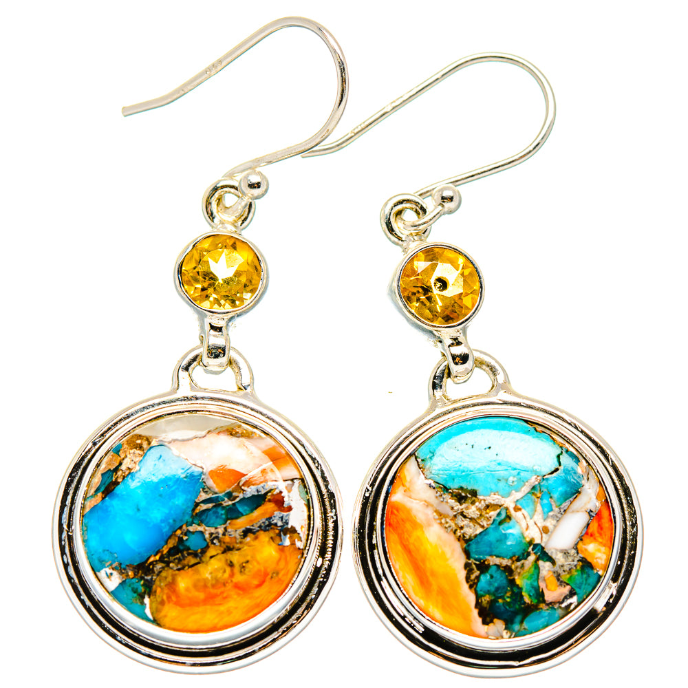 Spiny Oyster Turquoise Earrings handcrafted by Ana Silver Co - EARR429981 - Photo 2