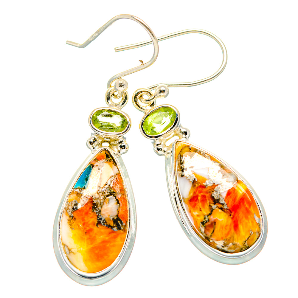 Spiny Oyster Turquoise Earrings handcrafted by Ana Silver Co - EARR429986 - Photo 2