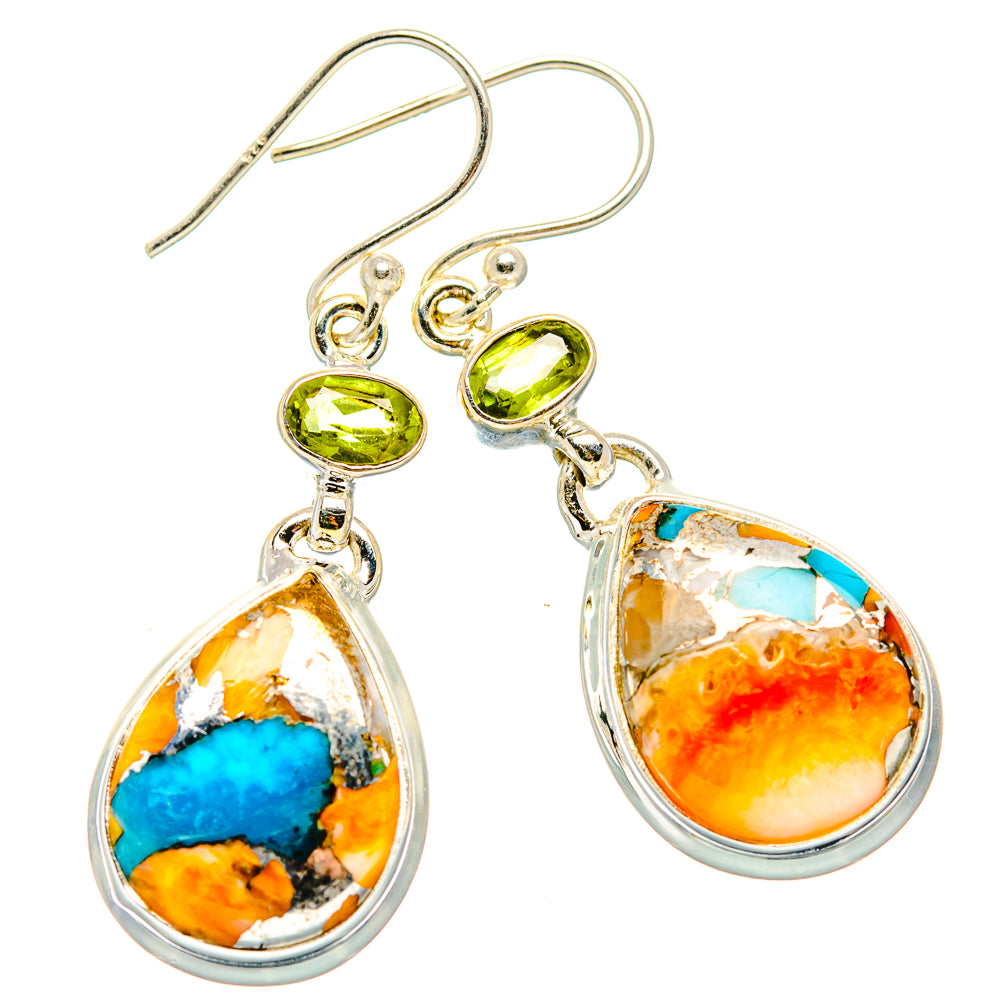 Spiny Oyster Turquoise Earrings handcrafted by Ana Silver Co - EARR429991 - Photo 2