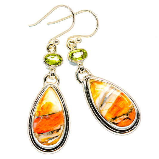 Orange Copper Composite Turquoise Earrings handcrafted by Ana Silver Co - EARR430001 - Photo 2