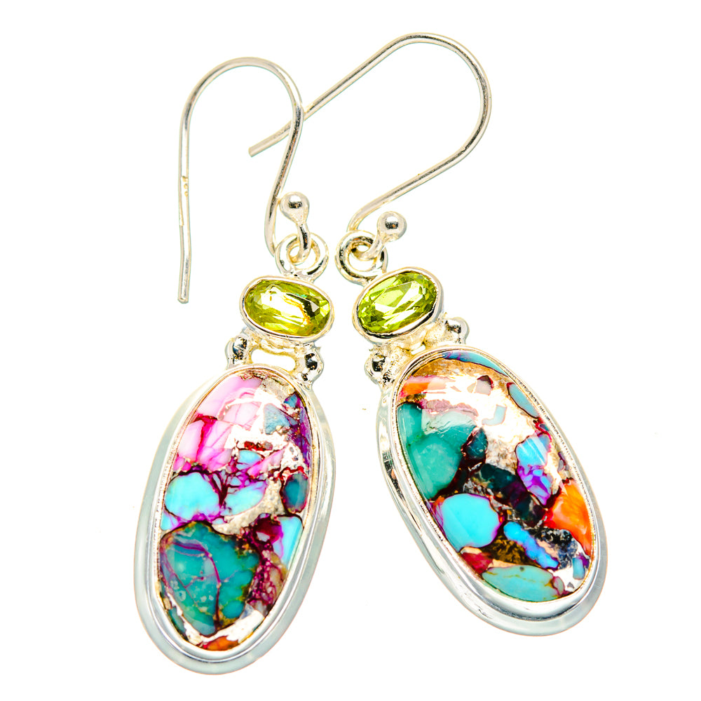 Spiny Oyster Turquoise Earrings handcrafted by Ana Silver Co - EARR430005 - Photo 2