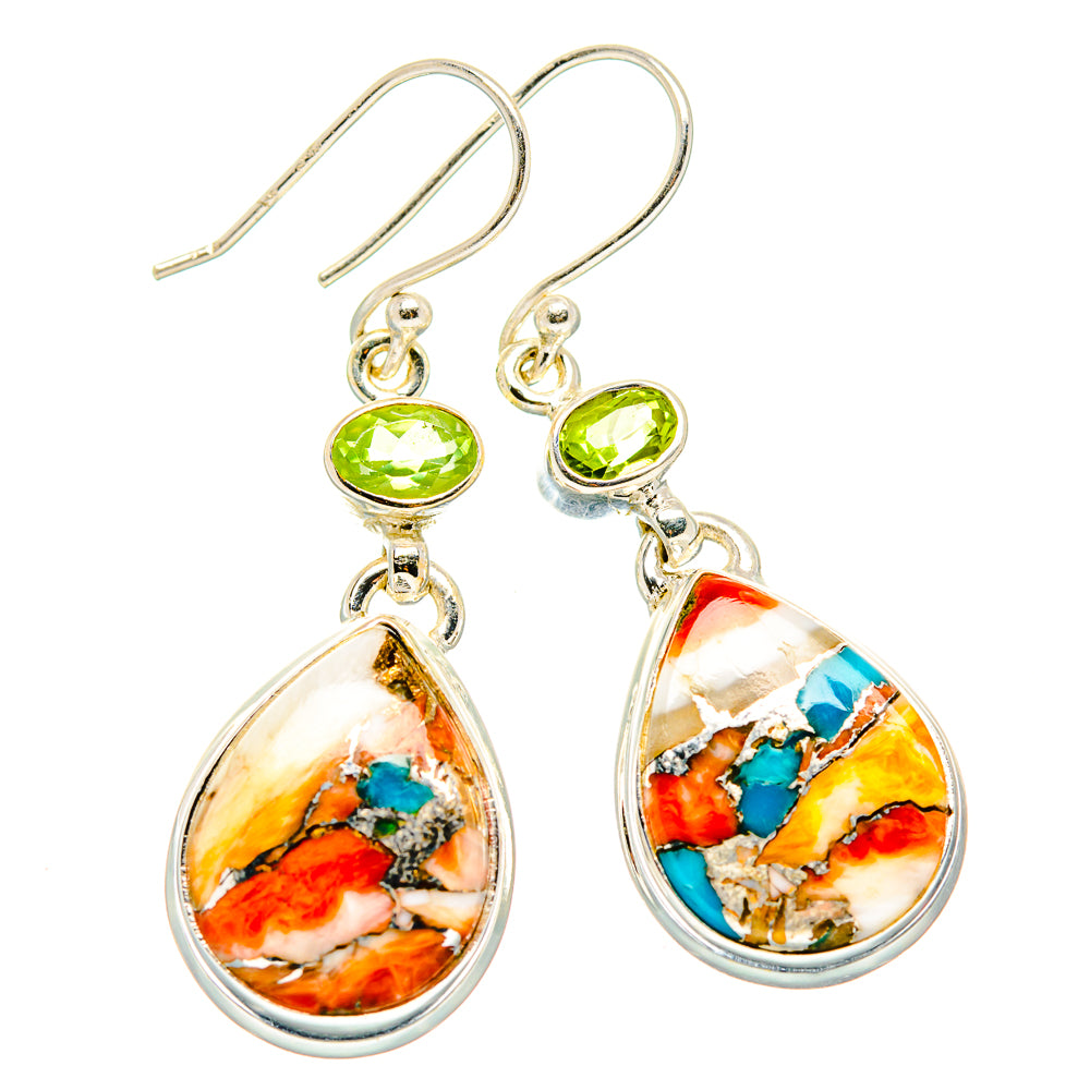 Spiny Oyster Turquoise Earrings handcrafted by Ana Silver Co - EARR430008 - Photo 2
