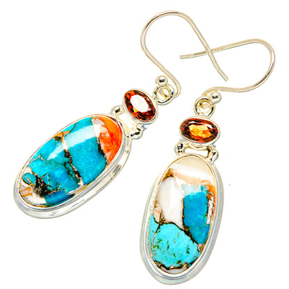 Spiny Oyster Turquoise Earrings handcrafted by Ana Silver Co - EARR430023 - Photo 2