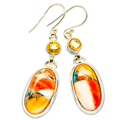 Spiny Oyster Turquoise Earrings handcrafted by Ana Silver Co - EARR430027 - Photo 2