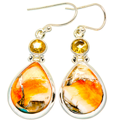 Spiny Oyster Turquoise Earrings handcrafted by Ana Silver Co - EARR430028 - Photo 2