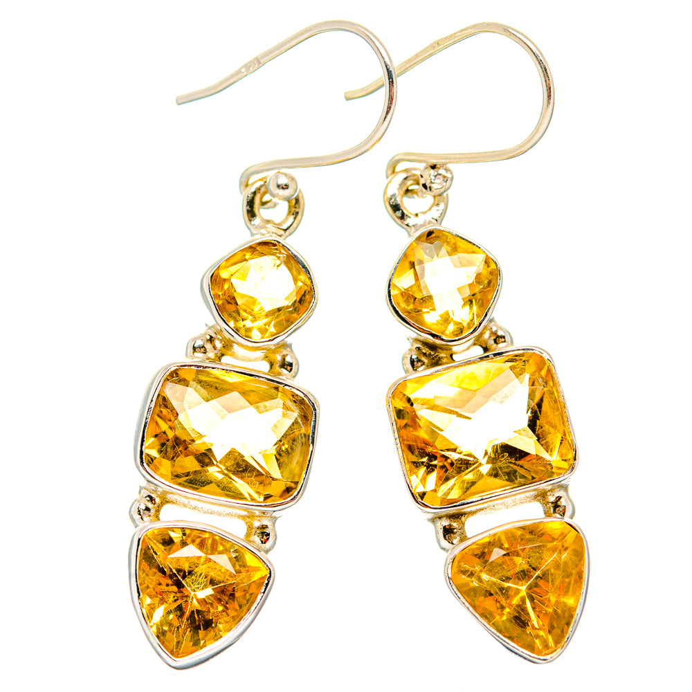 Citrine Earrings handcrafted by Ana Silver Co - EARR430032 - Photo 2