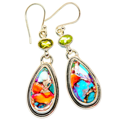 Kingman Pink Dahlia Turquoise Earrings handcrafted by Ana Silver Co - EARR430076 - Photo 2
