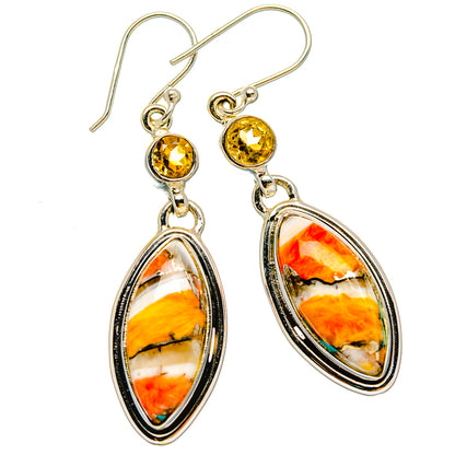 Spiny Oyster Turquoise Earrings handcrafted by Ana Silver Co - EARR430099 - Photo 2