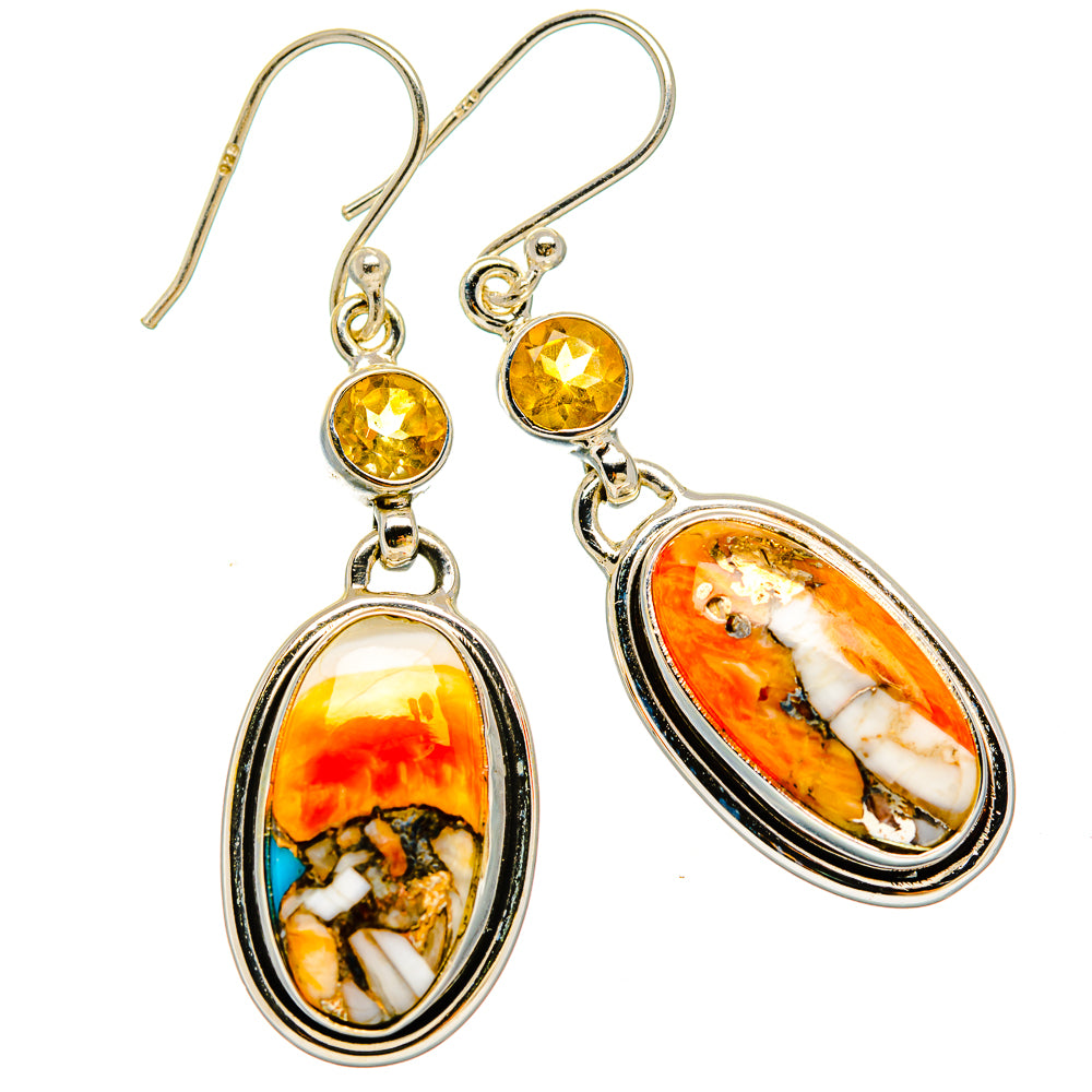 Spiny Oyster Turquoise Earrings handcrafted by Ana Silver Co - EARR430100 - Photo 2