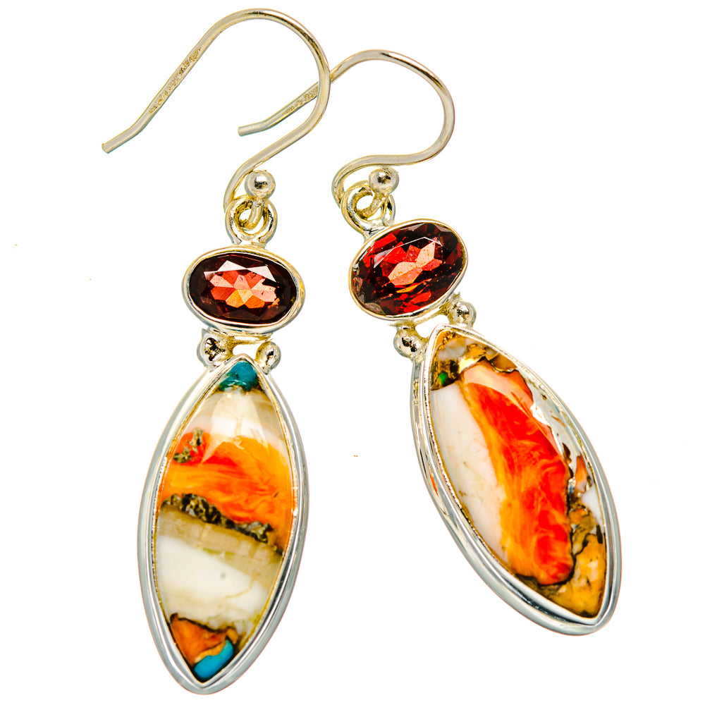Kingman Pink Dahlia Turquoise Earrings handcrafted by Ana Silver Co - EARR430102 - Photo 2