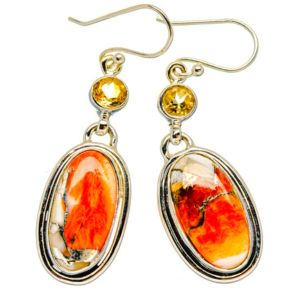Spiny Oyster Turquoise Earrings handcrafted by Ana Silver Co - EARR430109 - Photo 2