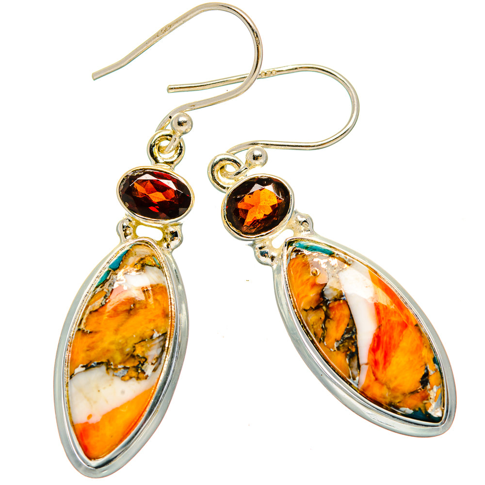 Spiny Oyster Turquoise Earrings handcrafted by Ana Silver Co - EARR430113 - Photo 2