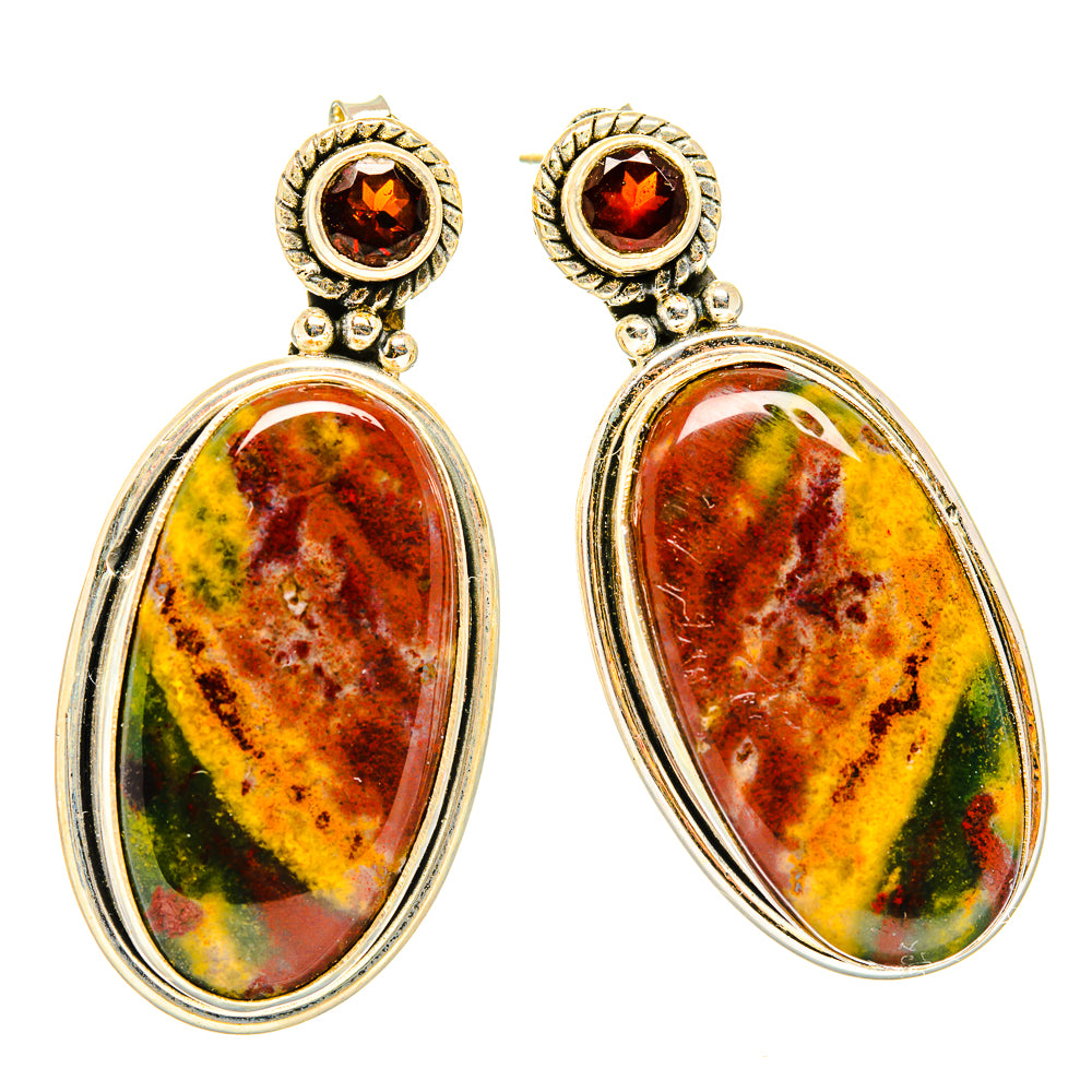 Ocean Jasper Earrings handcrafted by Ana Silver Co - EARR430140 - Photo 2