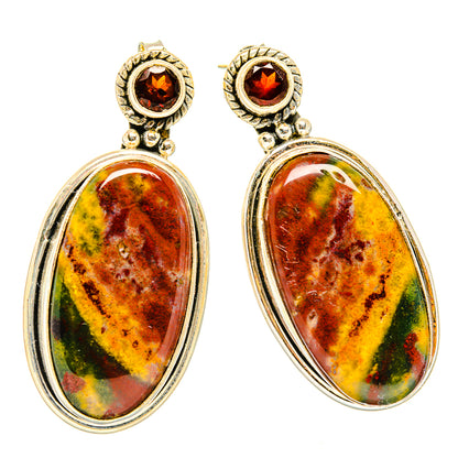 Ocean Jasper Earrings handcrafted by Ana Silver Co - EARR430140 - Photo 2