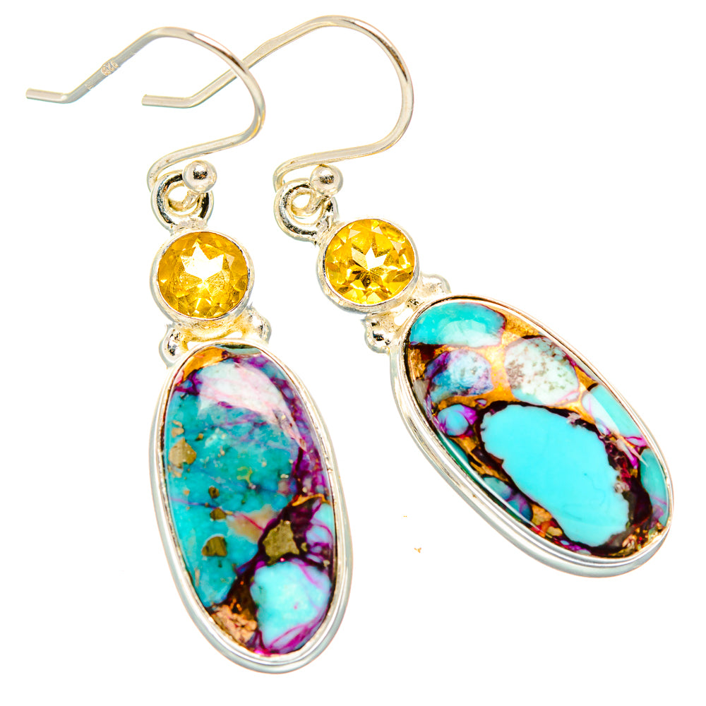 Spiny Oyster Turquoise Earrings handcrafted by Ana Silver Co - EARR430149 - Photo 2