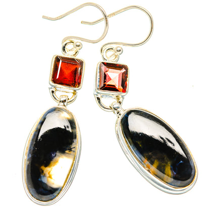 Pietersite Earrings handcrafted by Ana Silver Co - EARR430154 - Photo 2