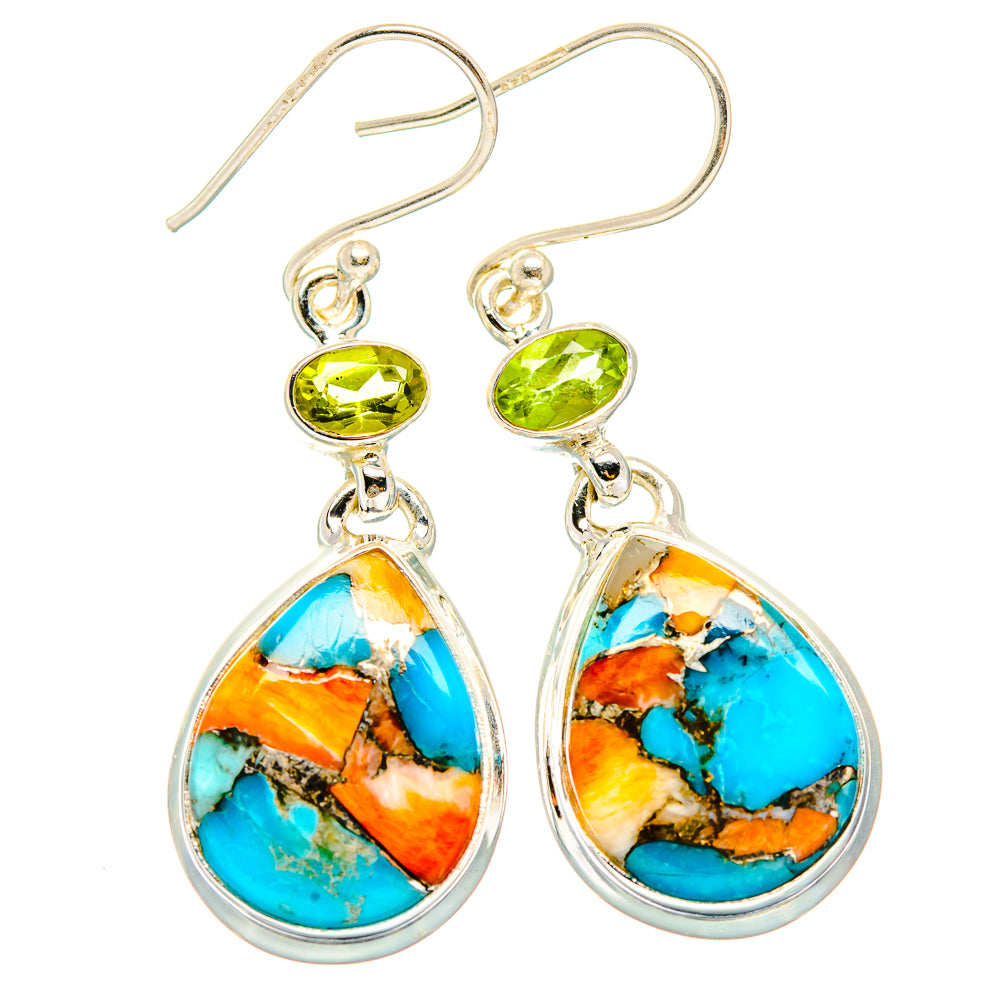 Spiny Oyster Turquoise Earrings handcrafted by Ana Silver Co - EARR430155 - Photo 2