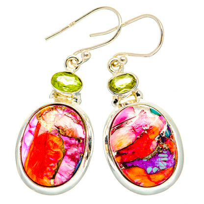 Kingman Pink Dahlia Turquoise Earrings handcrafted by Ana Silver Co - EARR430184 - Photo 2