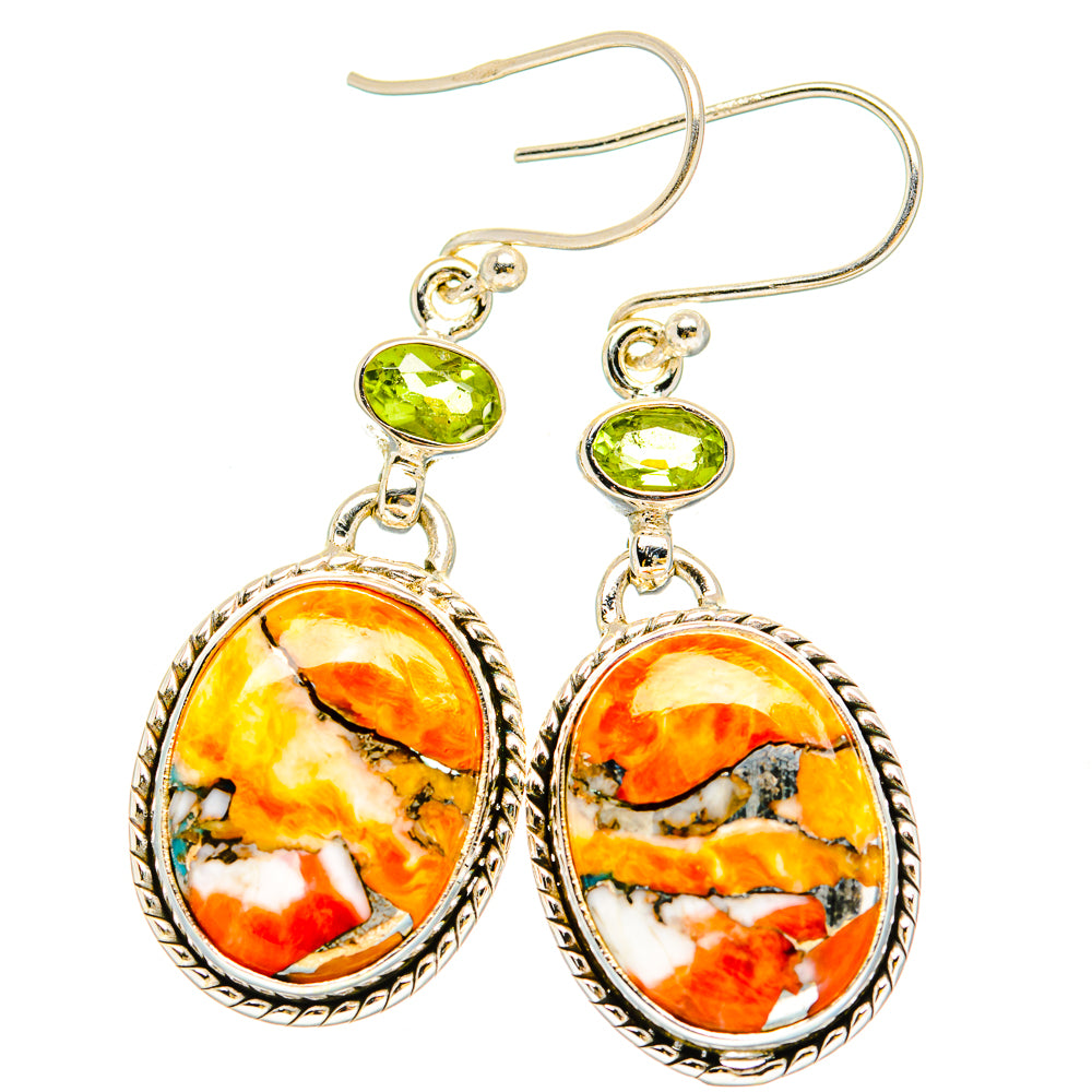 Spiny Oyster Turquoise Earrings handcrafted by Ana Silver Co - EARR430205 - Photo 2