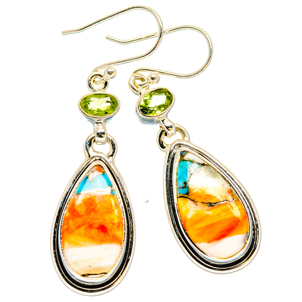 Spiny Oyster Turquoise Earrings handcrafted by Ana Silver Co - EARR430248 - Photo 2
