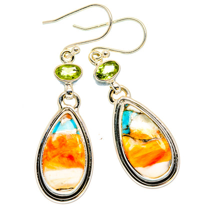 Spiny Oyster Turquoise Earrings handcrafted by Ana Silver Co - EARR430248 - Photo 2