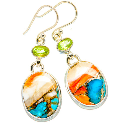 Spiny Oyster Turquoise Earrings handcrafted by Ana Silver Co - EARR430261 - Photo 2