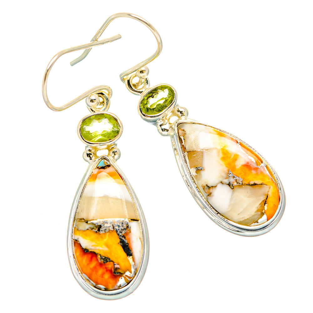 Spiny Oyster Turquoise Earrings handcrafted by Ana Silver Co - EARR430271 - Photo 2
