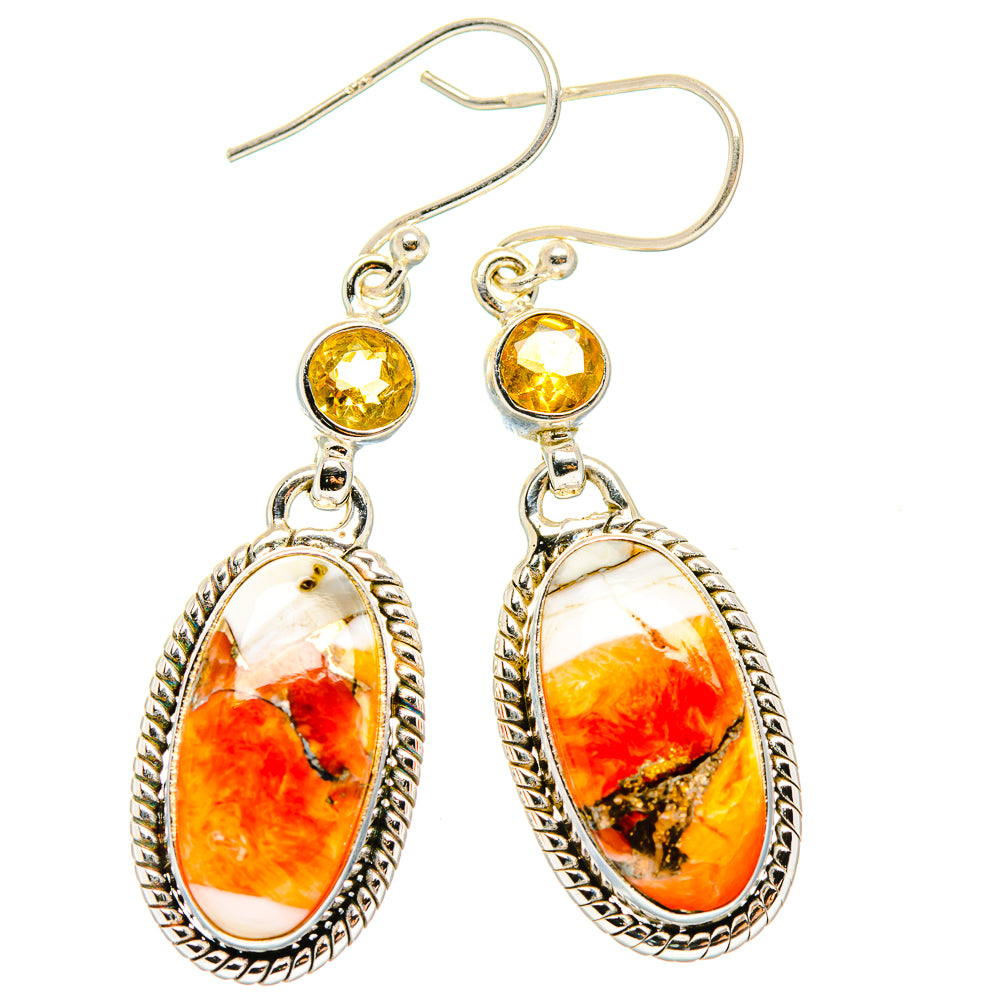 Spiny Oyster Turquoise Earrings handcrafted by Ana Silver Co - EARR430294 - Photo 2