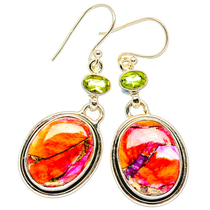 Kingman Pink Dahlia Turquoise Earrings handcrafted by Ana Silver Co - EARR430311 - Photo 2