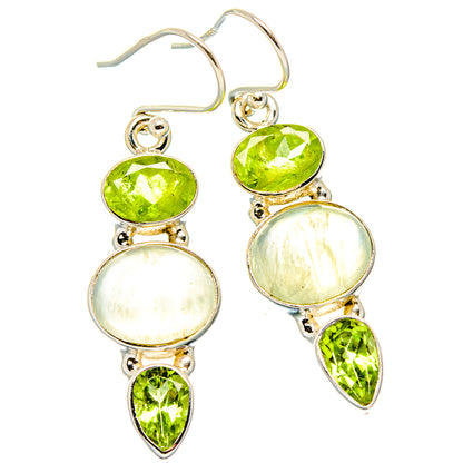 Prehnite, Peridot Earrings handcrafted by Ana Silver Co - EARR430337 - Photo 2