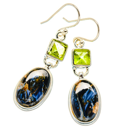 Pietersite, Peridot Earrings handcrafted by Ana Silver Co - EARR430343 - Photo 2