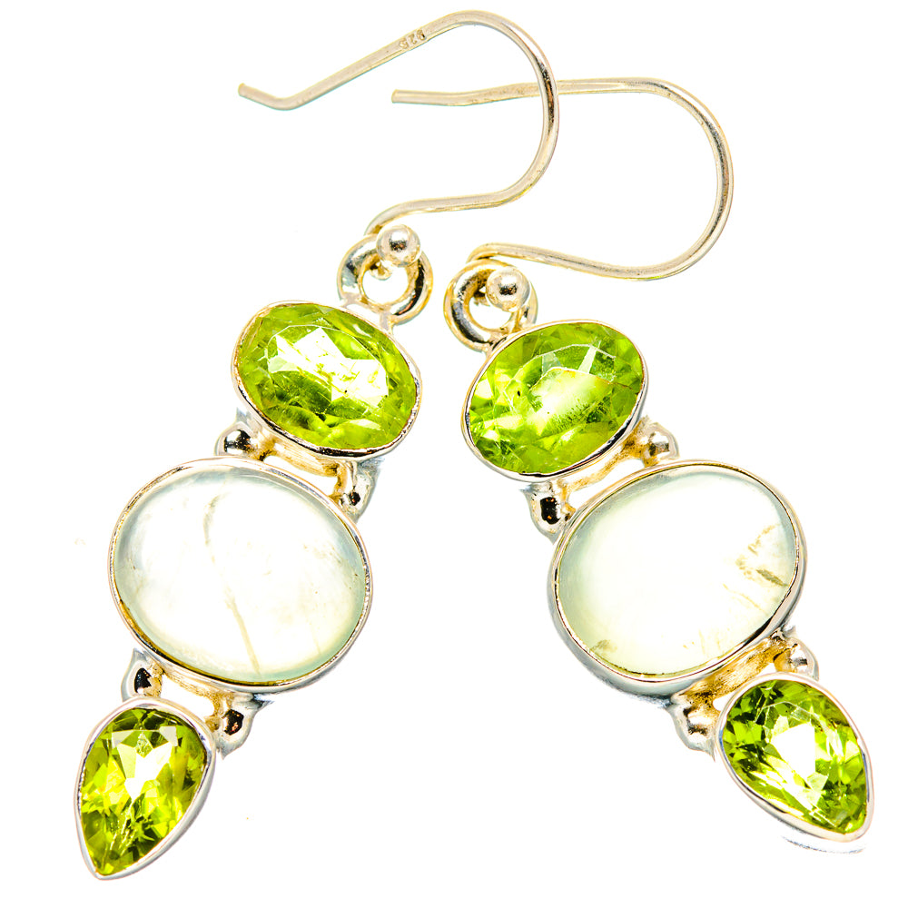 Prehnite, Peridot Earrings handcrafted by Ana Silver Co - EARR430349 - Photo 2