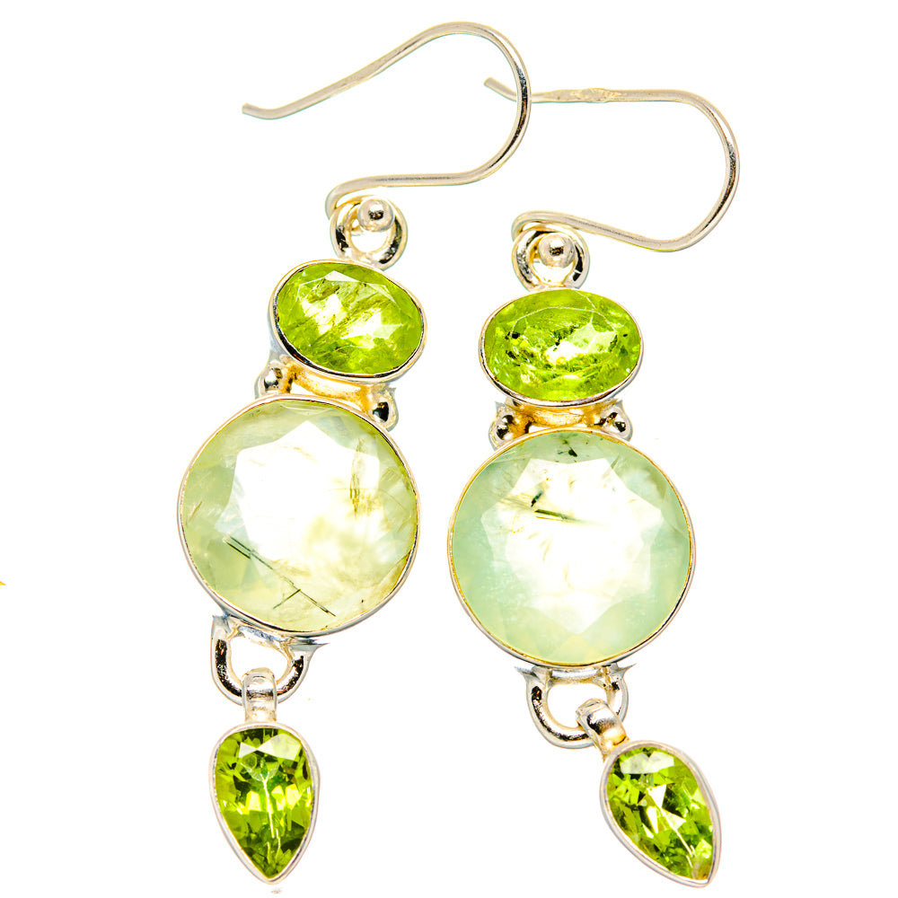 Prehnite, Peridot Earrings handcrafted by Ana Silver Co - EARR430363 - Photo 2