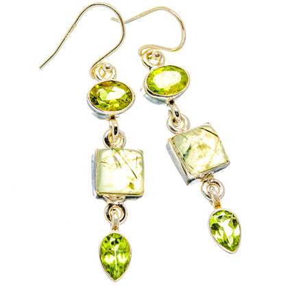 Prehnite, Peridot Earrings handcrafted by Ana Silver Co - EARR430368 - Photo 2